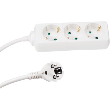 PRESA 3 VIE - CAVO 1,5 m - BIANCO - SCHUKO