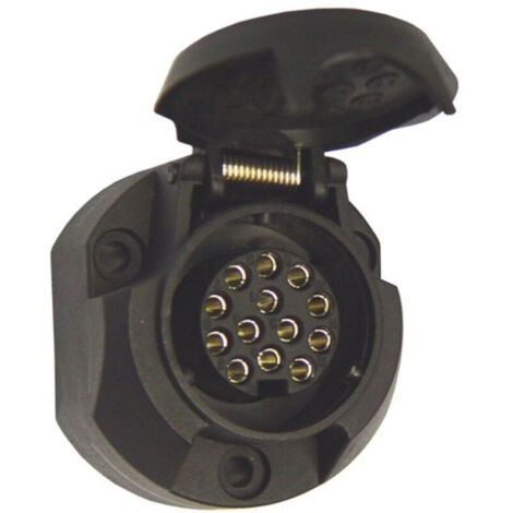 Presa a 13 pin da 12 V – Plastica resistente per rimorchi e caravan – Installazione semplice con cavi standard