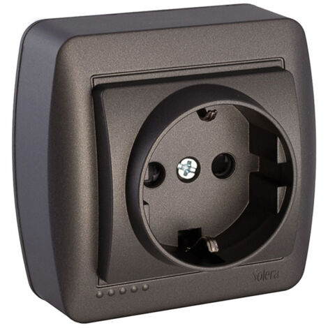 Presa a Muro 2P+T 16A 250V Grafite - Serie Mur60Ngu Solera