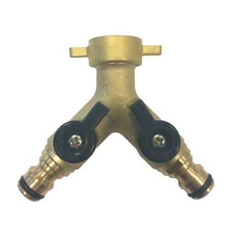 Presa a rubinetto in ottone doppia uscita con innesti rapidi   3/4"