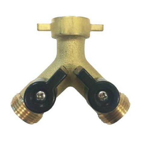 Presa a rubinetto in ottone doppia uscita f3/4" x m3/4" x m3/4"