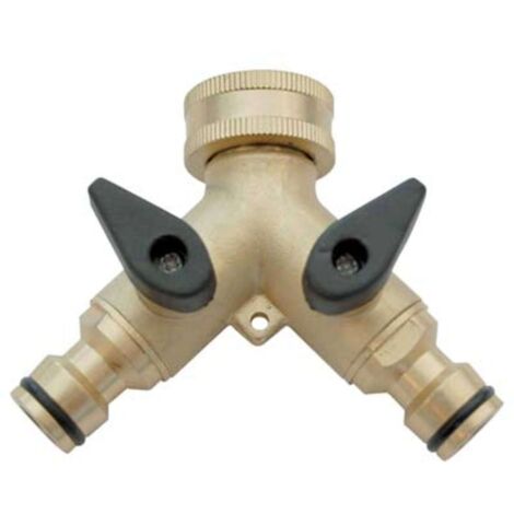 PRESA A RUBINETTO OTTONE 2 INNESTI RAPIDI STARS - 3/4F - 1 pezzo