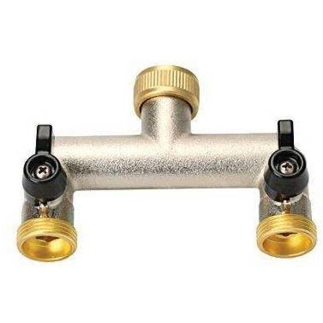 Presa A Rubinetto Ottone 2 Uscite Filettate Effe 3/4F - 1 Pz