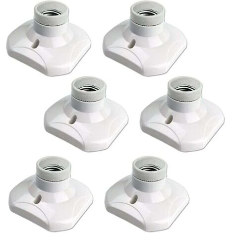 Presa a soffitto a vite E27, presa da garage E27, CA 220-240 V, portalampada a LED, base per lampada da soffitto E27, base per lampada in plastica bianca per lampada da parete, confezione da 6