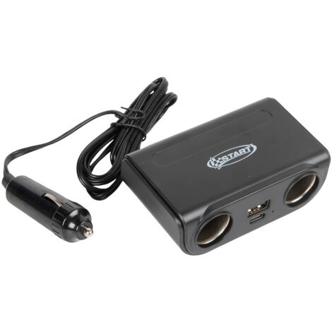 Presa accendisigari a 4 vie con filo da 66 cm  10W 12/24V