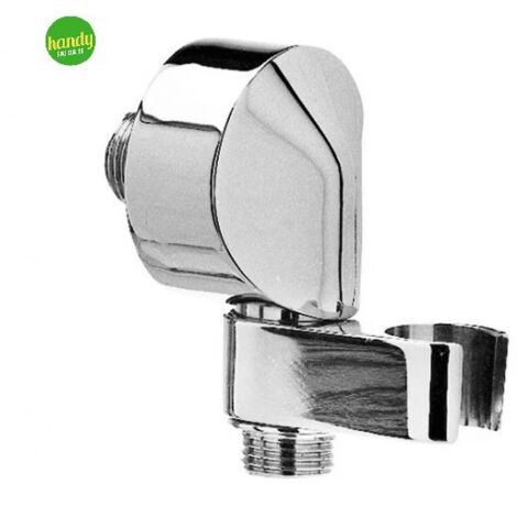 Presa acqua tonda a parete con supporto per doccetta in ottone cromato 1/2" BOSSINI
