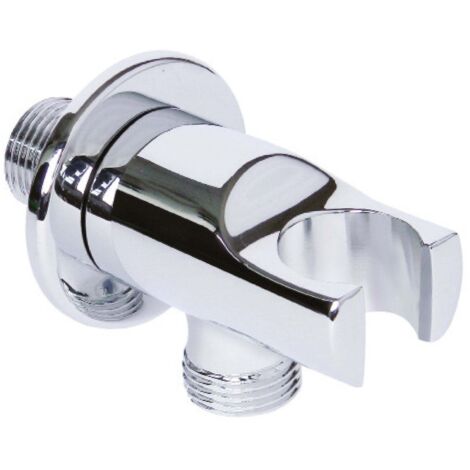Presa acqua tonda con supporto M1/2" x M1/2" - Colore: Cromato