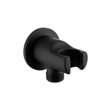 Presa acqua tonda con supporto M.M. 1/2" nero opaco in ottone   Tecom