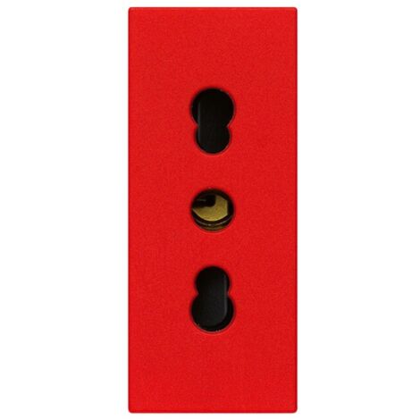 Presa bipasso 10/16A 250V rossa serie Vimar Linea 30203.R