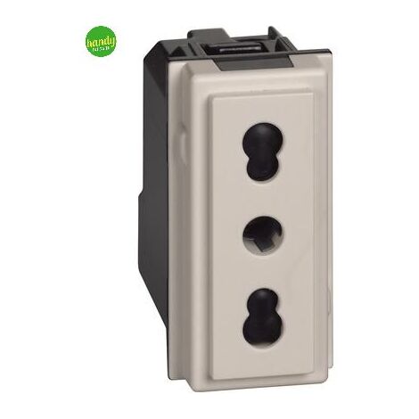 Presa bipasso Bticino living now 2p+t 10 / 16 a 230 v sabbia