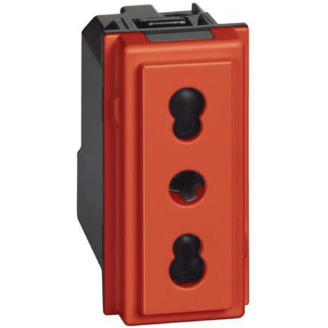 Presa Bipasso Bticino Living Now 2P+T 10/16A rosso KR4180