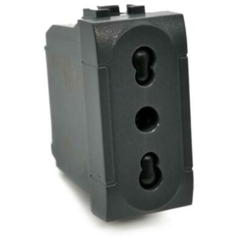 PRESA BIVALENTE (10A/16A-250V) 818N LIV.INT. NERO