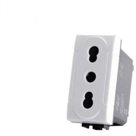 MAPAM Presa bivalente art compatibile con bticino livinglight l4180 16a bianco - 818b