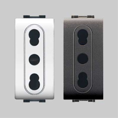 Presa bivalente 'mylife' 10/16a 250v 2p+t - bianco EC ELETTROCANALI