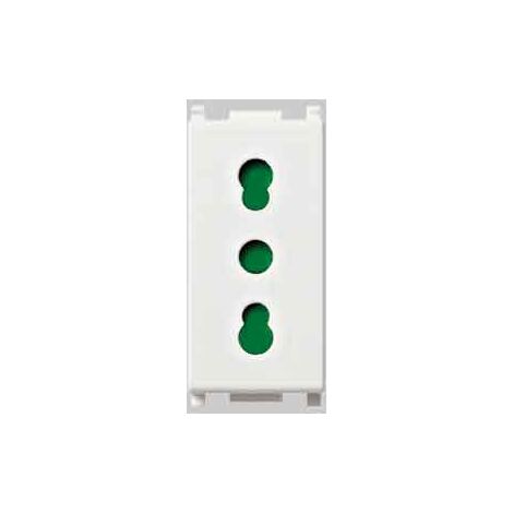 PRESA BIVALENTE 'PLANA' VIMAR 10/16A 250V 2P+T - Col. Bianco - VIMAR