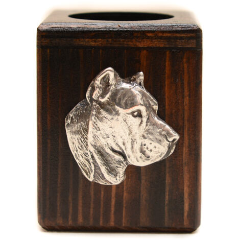Presa Canario, Cane delle Canarie - candelabro in legno con un cane, un ricordo unico dopo la perdita di un cane, realizzato a mano da Art-Dog