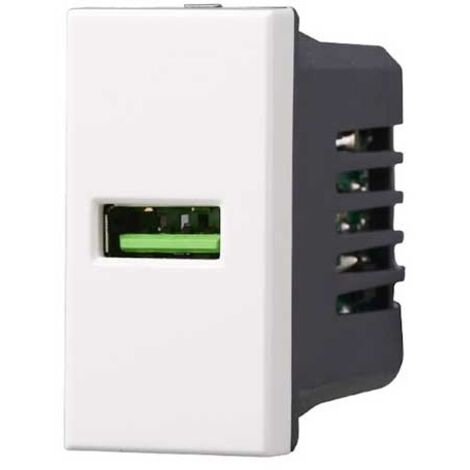 Presa Caricatore USB Type-A compatibile Bticino Axolute 5Vdc 2.1A colore bianco Ettroit AB2401