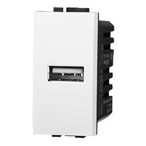 Modulo presa USB 2.0 tipo A, 5Vdc 2,1A, serie Space, grigio, compatibile  con serie BTicino