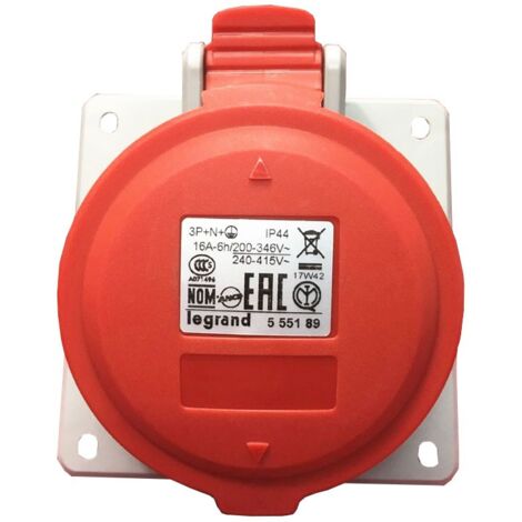 Presa CEE Legrand da pannello inclinata 3P+N+T 3X16A+NT 400V IP44 555189
