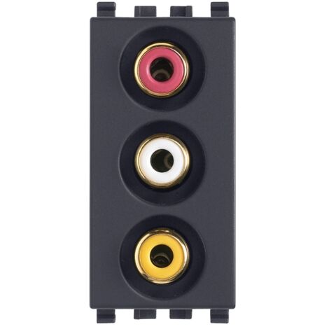 Presa con 3 connettori RCA grigio Vimar Eikon 20335