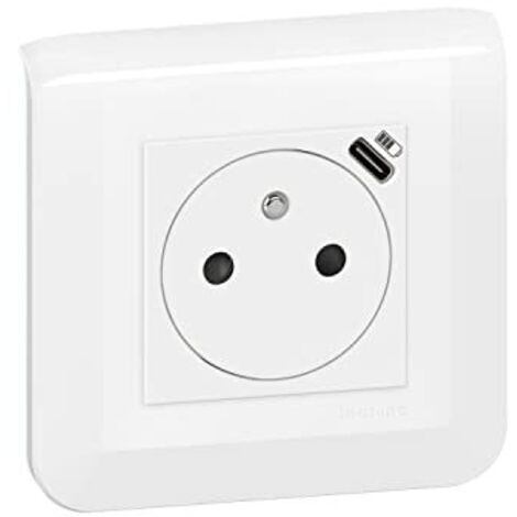 Presa con terra e USB C, LEGRAND Mosaic, bianco Legrand