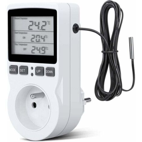 Presa con timer digitale, presa digitale programmabile con sonda, timer digitale programmabile, presa termostato per riscaldamento serra