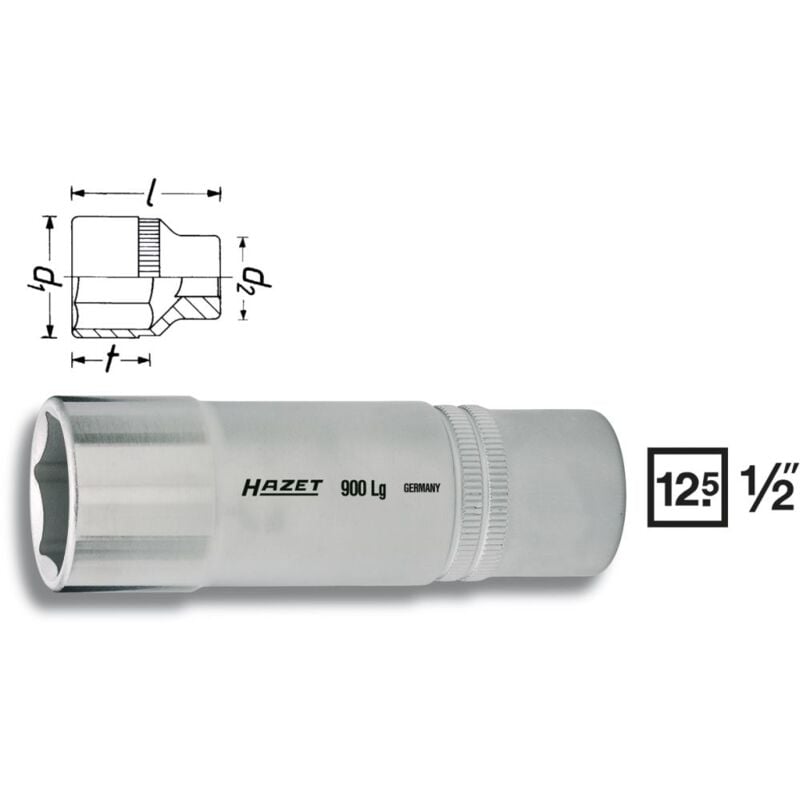 Image of Hazet - Inserzione del tasto doganale da 1/2 Inserzione ø 32 mm di lunghezza