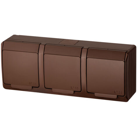 Presa da superficie a 3 vie, IP44, bronzo, HERMES