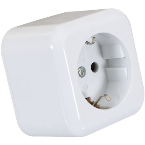 Presa da Superficie Tipo F Schuko Bianco