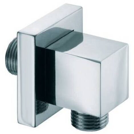 PRESA D'ACQUA QUADRA IN OTTONE CON ROSONE 1/2"Mx1/2"M cromo BOSSINI