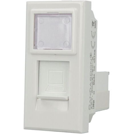 Presa Dati Lan RJ45 CAT5E Bianco Coperchio Compatibile Bticino Axolute