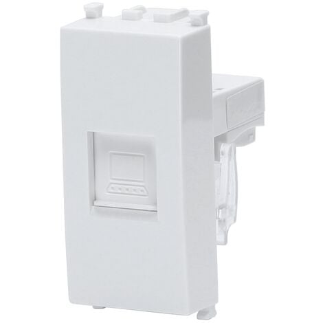 Presa Dati LAN RJ45 Cat5e UTP bianca compatibile anche con Vimar Plana