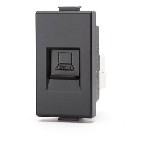Presa Dati LAN RJ45 Cat5e UTP nera compatibile anche con BTicino Matix