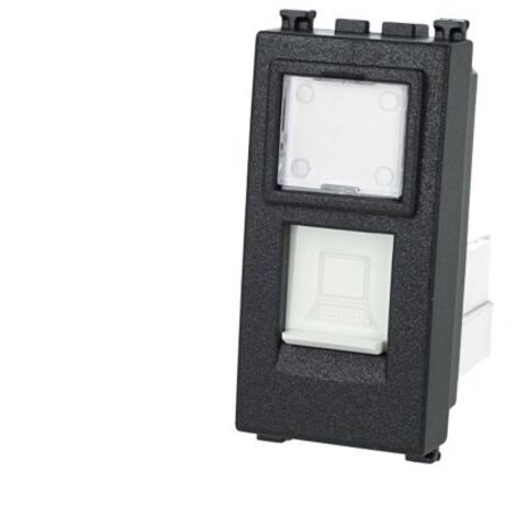Presa Dati RJ45 CAT5E Nero Con Coperchio Compatibile Vimar Arke' SD99790