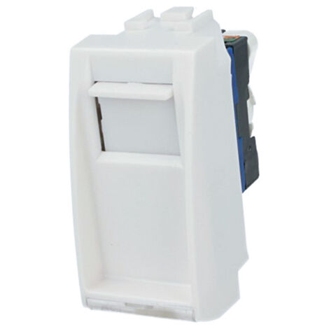 Presa Dati RJ45 CAT6 Bianco Con Coperchio Compatibile Bticino Living