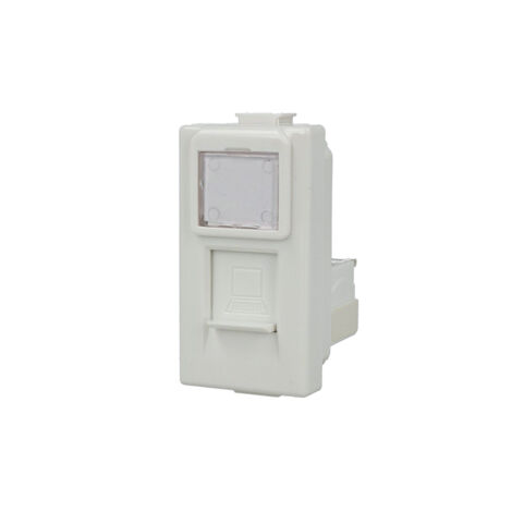 Presa Dati RJ45 CAT6 Bianco Con Coperchio Compatibile Bticino Matix