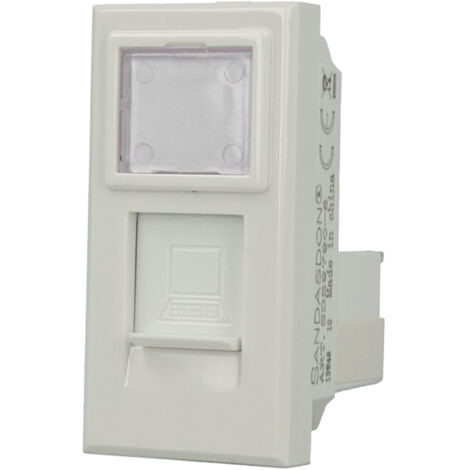 Presa Dati RJ45 CAT6 Bianco Coperchio Compatibile Bticino Axolute