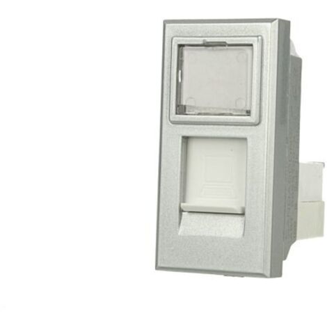 Presa Dati RJ45 CAT6 Silver Con Coperchio Compatibile Bticino Axolute