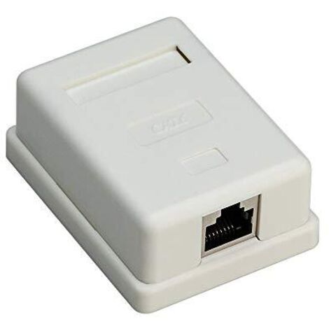 Presa di collegamento rete RJ45 a 1 porta, CAT 6, STP, bianco, schermato.