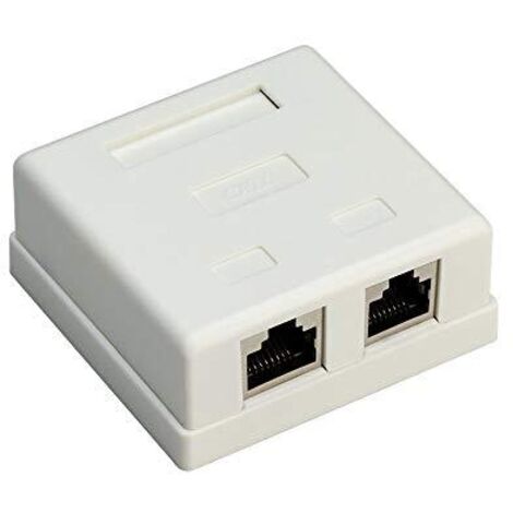 Presa di collegamento rete RJ45 a 2 porta, CAT 6, STP, bianco, schermato.