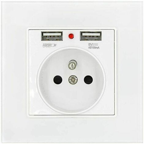 Presa Elettrica In Vetro LIVOLO 2 Ingressi Vl-72eu-51 Bianco - Design Moderno, 16A/250V - 4