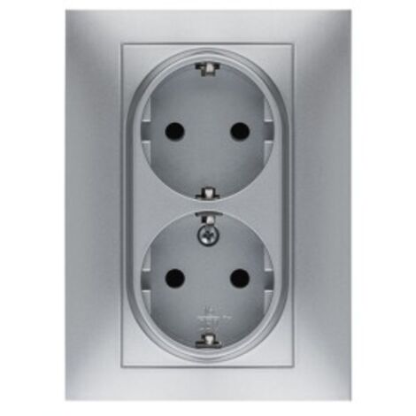 PRESA DOPPIA CORRENTE 16A 250V ALLUMINIO 9225