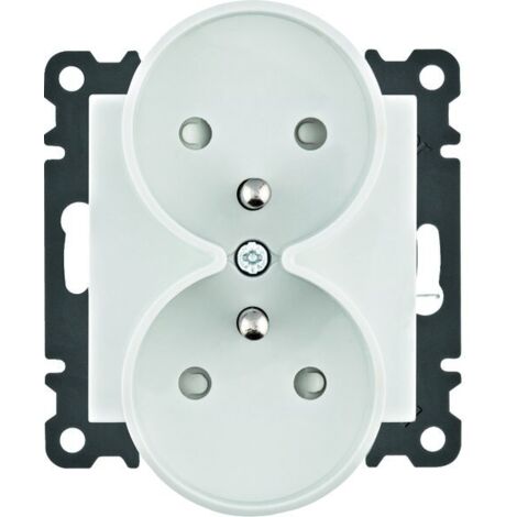 Presa doppia Lumina con messa a terra e otturatore di contatto 16A/250VAC bianca WL1340