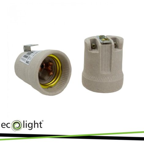 PRESA E27 IN CERAMICA CON SUPPORTO