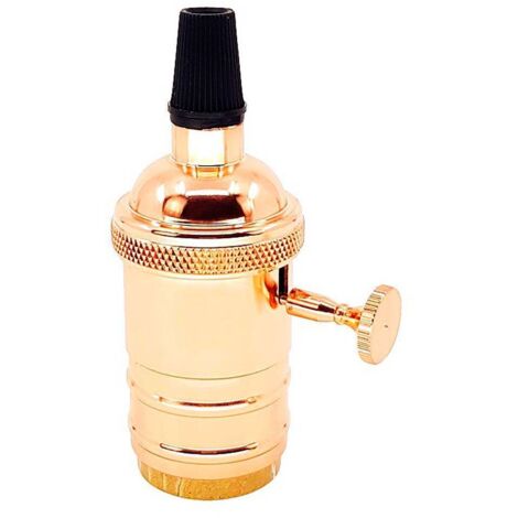 Presa E27 Vintage con interruttore Bronzo rosa / Cromo
