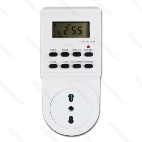 PRESA ELETTRICA 230V CON TIMER DIGITALE TEMPORIZZATORE PROGRAMMABILE AIGOSTAR