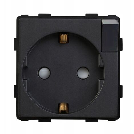 Presa elettrica nera da 230 V con interruttore RTX SH