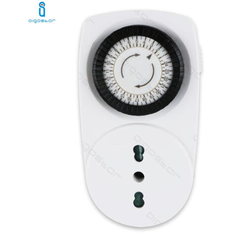 PRESA ELETTRICA TEMPORIZZATA CON TIMER ANALOGICO 24H 16A  MAX 3680W AIGOSTAR