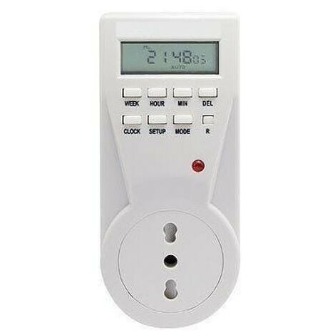 PRESA ELETTRICA TEMPORIZZATORE PROGRAMMABILE TIMER 230V 16A DIGITALE