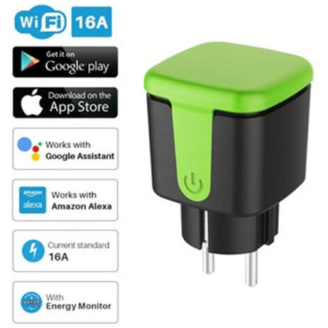 Presa esterna verde resistente alle intemperie, con timer e funzione smart plug